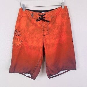 Salt Life Orange Ombré SLX QD Angular Board Shorts Size 30